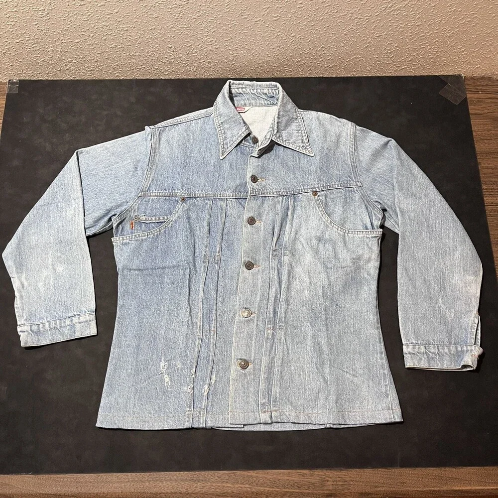 Levis Orange Tab Jacket Pleated Type Two Vintage Western Rodeo Levi Denim 1970s